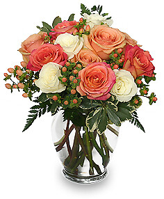 Peach &amp;amp; White Roses